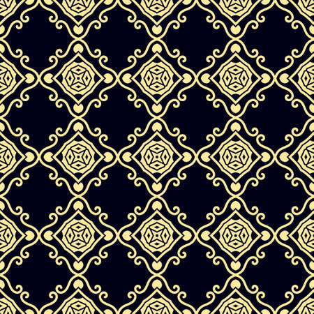 Seamless vintage wallpaper pattern. Ornamental decorative background. Vector template can be used for design of wallpaper, fabric, oilcloth, textile, wrapping paper and other designのイラスト素材