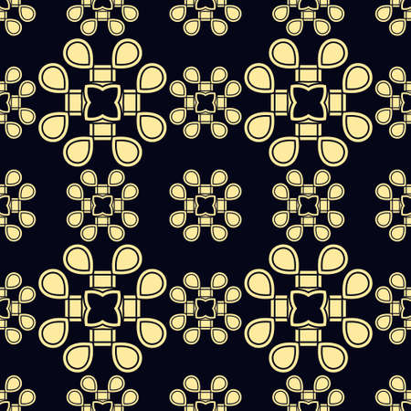 Seamless vintage wallpaper pattern. Ornamental decorative background. Vector template can be used for design of wallpaper, fabric, oilcloth, textile, wrapping paper and other designのイラスト素材
