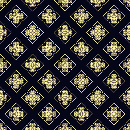 Seamless vintage wallpaper pattern. Ornamental decorative background. Vector template can be used...