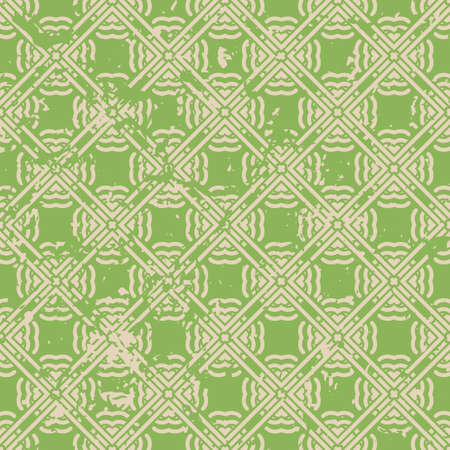 Abstract vintage ornamental pattern with fading and scratches, paint splashes. Vector template can be used for design of wallpaper, fabric, oilcloth, textile, wrapping paper and other designのイラスト素材