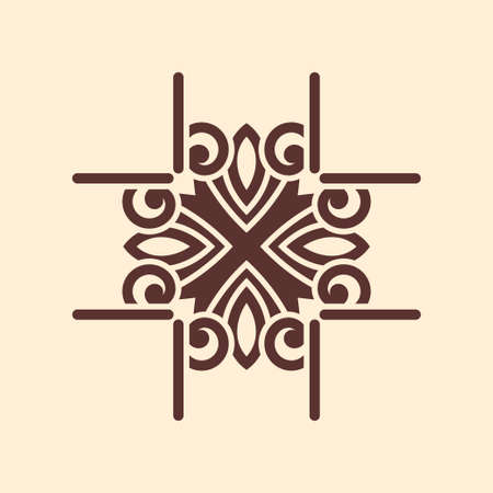 Ornamental vintage, retro, colored logo. Template for design. Art elementのイラスト素材