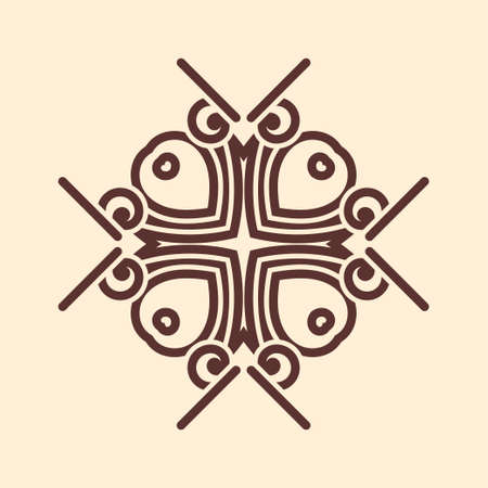 Ornamental vintage, retro, colored logo. Template for design. Art elementのイラスト素材