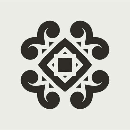 Ornamental vintage, retro, colored logo. Template for design. Art elementのイラスト素材