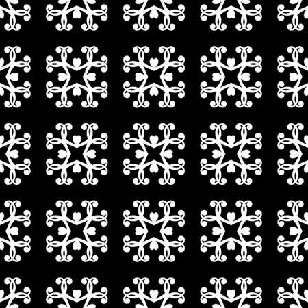 Seamless vintage wallpaper. Black and white pattern. Ornamental decorative background. Vector template can be used for design of wallpaper, fabric, oilcloth, textile, wrapping paper and other designのイラスト素材
