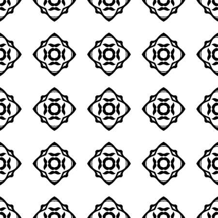 Seamless vintage wallpaper. Black and white pattern. Ornamental decorative background. Vector template can be used for design of wallpaper, fabric, oilcloth, textile, wrapping paper and other designのイラスト素材