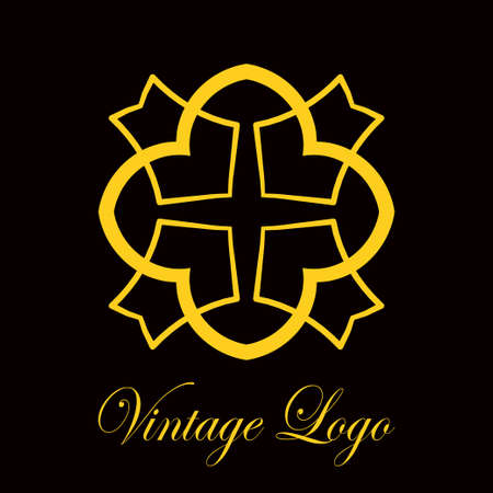 Vintage golden symbol template designのイラスト素材