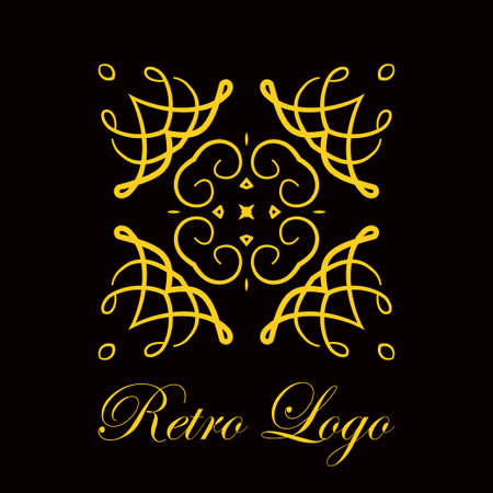 Retro golden symbol template designのイラスト素材