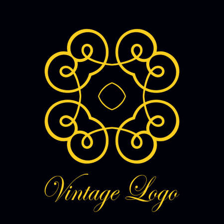 Vintage golden symbol template designのイラスト素材