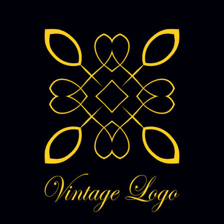 Vintage golden symbol template designのイラスト素材
