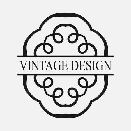Retro ornamental label logo. Vintage luxury logotype for design of labelsのイラスト素材