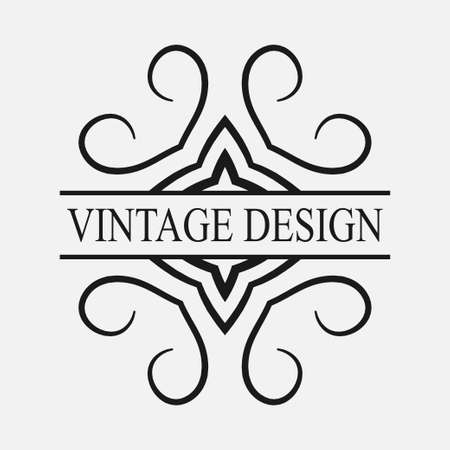 Retro ornamental label logo. Vintage luxury logotype for design of labelsのイラスト素材