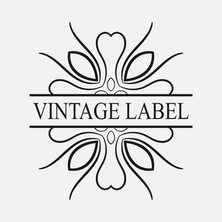 Retro ornamental label logo. Vintage luxury logotype for design of labelsのイラスト素材