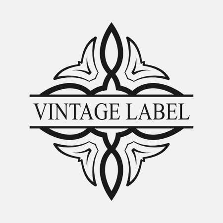 Retro ornamental label logo. Vintage luxury logotype for design of labelsのイラスト素材