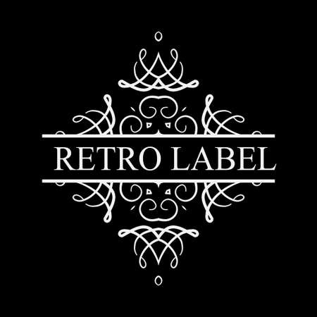 Vintage ornamental label logo. Template for design of logotypes or labelsのイラスト素材