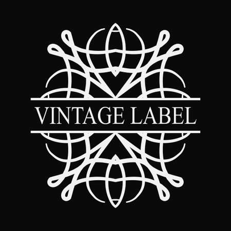 Vintage ornamental label logo. Template for design of logotypes or labelsのイラスト素材