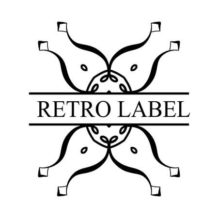 Retro ornamental label logo. Vintage luxury logotype for design of labelsのイラスト素材