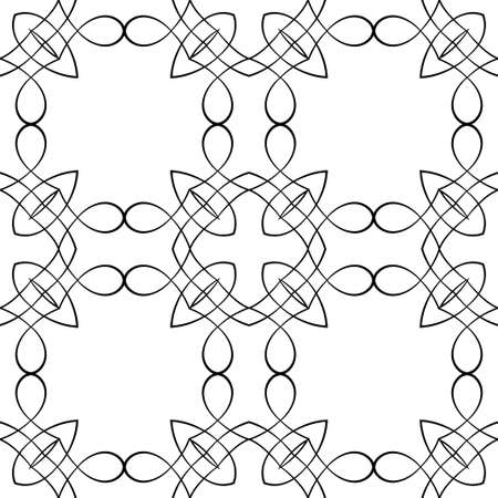 Retro ornamental seamless pattern in black and white Illustration.のイラスト素材