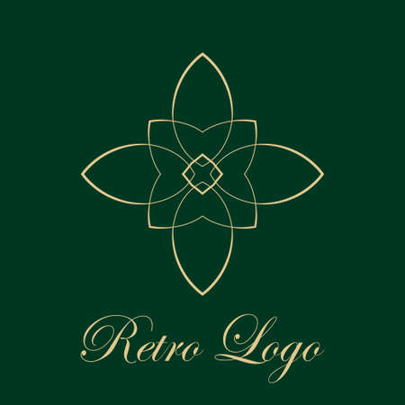 Vintage ornamental floral design in green background.のイラスト素材