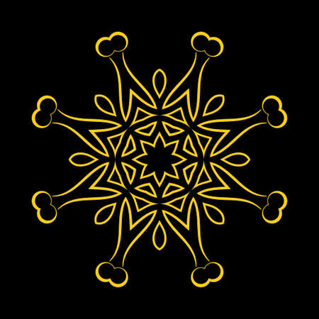 Mandala. Round Ornament Pattern. Vintage decorative elements. Hand drawn background.のイラスト素材