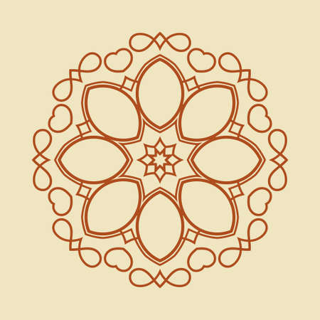 Mandala. Round Ornament Pattern. Vintage decorative elements. Hand drawn background.のイラスト素材