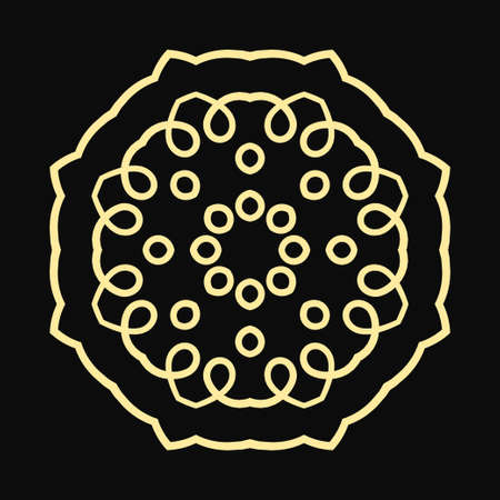 Mandala Round Ornament Pattern. Vintage decorative elements. Hand drawn background. Islam, Arabic, Indian, ottoman motif.のイラスト素材