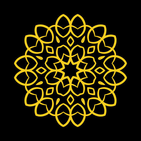 Mandala Round Ornament Pattern. Vintage decorative elements. Hand drawn background. Islam, Arabic, Indian, ottoman motif.のイラスト素材