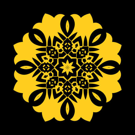 Mandala Round Ornament Pattern. Vintage decorative elements. Hand drawn background. Islam, Arabic, Indian, ottoman motif.のイラスト素材