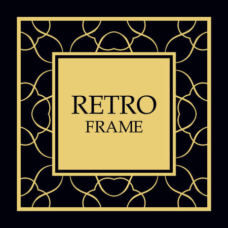 Vector ornate frame and ornaments. Template for invitations or announcements.のイラスト素材