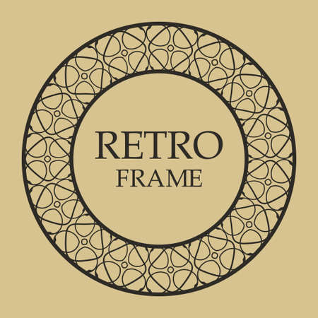Decorative round ornamental vintage retro frame for designのイラスト素材