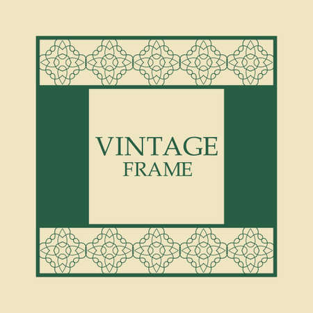 Vector vintage border frame with retro ornament pattern. Decorative designのイラスト素材