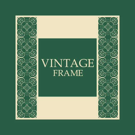 Vector vintage border frame with retro ornament pattern. Decorative designのイラスト素材