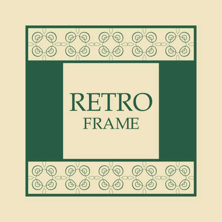 Vector vintage border frame with retro ornament pattern. Decorative designのイラスト素材