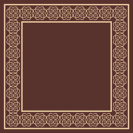 Vector vintage border frame with retro ornament pattern. Decorative designのイラスト素材