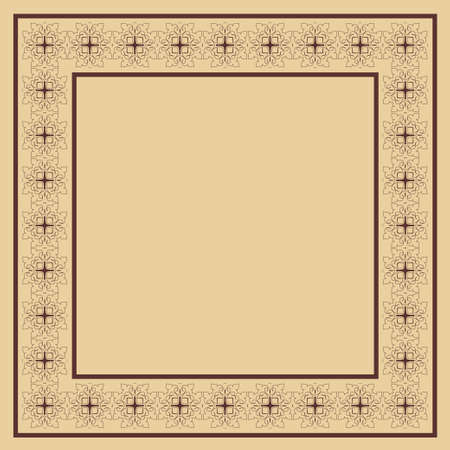 Vector vintage border frame with retro ornament pattern. Decorative designのイラスト素材