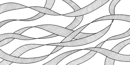 Abstract wavy, waving, billowy and undulating lines. Vector illustration, EPS 10.のイラスト素材