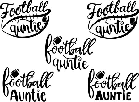 Football Auntie, American Football, Football Love, Football Family Vector Illustration Fileのイラスト素材