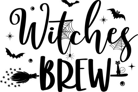 Witches Brew, Halloween Truck, Happy Halloween, Vector Illustration Fileのイラスト素材