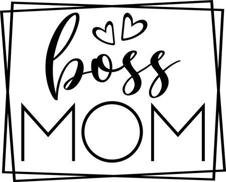 Boss Mom Square, Mom of Both, Mom Life, Funny Mom, Mothers Day Vector Illustration Filesのイラスト素材