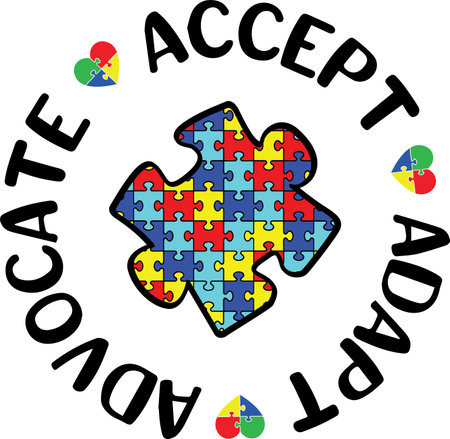 Accept Adapt Advocate Autism, Proud Autism, Autism Day, Vector Illustration Filesのイラスト素材