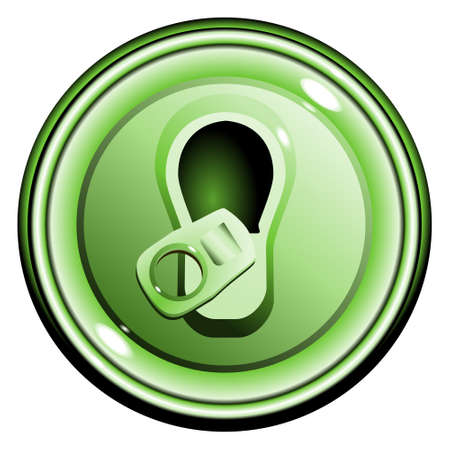 Button top opened green can of beer, on the white background isolatedのイラスト素材