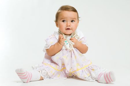 Baby on white backgroundの写真素材