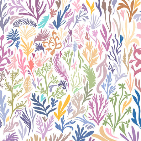 This seamless pattern made by inspiring wild grass represent that also have unique beauty. Perfect for wallpaper,fabric,handbag, wallet, diary and many more!のイラスト素材