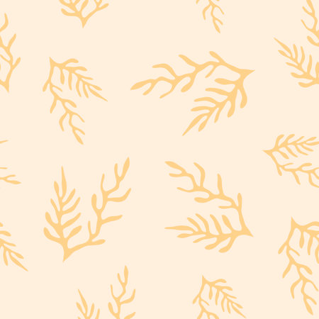 Yellow coral reef vector seamless pattern inspired by ocean world perfect for fabric, stationery, gift wrapping and many more.のイラスト素材
