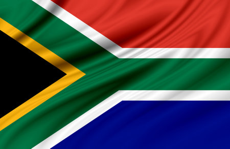 Flag of South Africa - adopted on 27th April 1994, to replace the flag that had been used since 1928. The new national flag, designed by Frederick Brownell, was chosen to representの写真素材