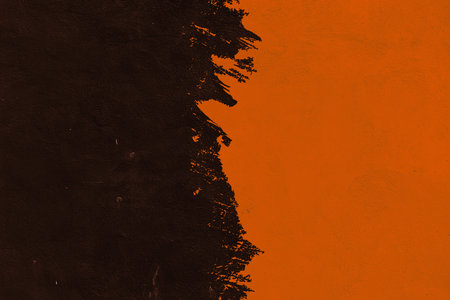 Brown and orange background texture brush. Abstract brush background, on a concrete wallの写真素材