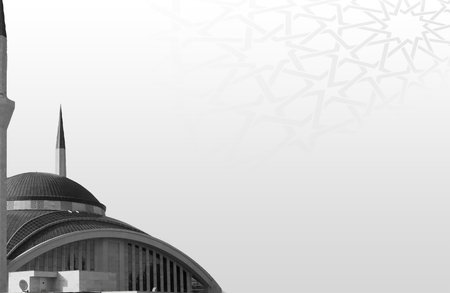 Islamic background for a mosque in gray, a background for Ramadan. Social media posts .Muslim Holy Month Ramadan Kareem .Ramadan Mubarak beautiful greeting cardの写真素材