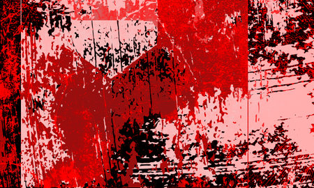 grunge abstract background damaged screen. Red glitch noise on black texture scratched with dust.Absctract scratched background. Retro texture. Grunge paper .Unique Design Abstractの写真素材