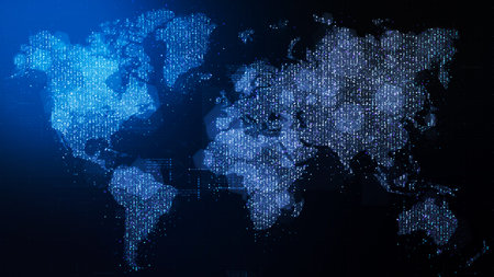 Digital technology, internet global network technology concept. computer data exchange, e-commerce...