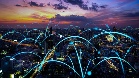 Digital technology, internet global network technology concept. computer data exchange, e-commerce...