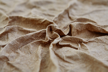texture of crumpled craft paperの写真素材